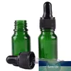 12x 10 мл зеленых стеклянных бутылок с пипеткой для эфирных масел ароматерапевтические химические вещества