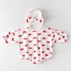 Baby baby meisjes rompertjes kleding liefhebbende hart lange mouw en haarband lente herfst 0-2yrs 210429