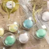 100pcs macaron packning boll 5cm dia akryl klara godis lådor bröllop favoriserar macaron paket bakning leveranser baby shower söta hållare idéer