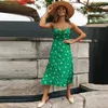 Femmes Bohème Bow Pansement A-Ligne Robe de Soirée Sans Manches Sexy Col en V Fleur Imprimé Élégant Robe Décontractée 2020 été Nouvelle Robe