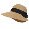 هدايا النساء حماية الأشعة فوق البنفسجية شاطئ قابلة للطي في الهواء الطلق قبعة شمس أنيقة الصيف كبير عطلات العطلة قش قش قش Sunproof1