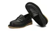 Loafers siyah gerçek saçak sıcak deri rahat erkekler el yapımı yuvarlak ayak parmağı üzerinde erkekler ayakkabı ayakkabı ayakkabı