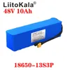 LIITOKALA 18650 48V 10AH 13S3P Bateria de alta potência Bateria elétrica Carro elétrico Motocicleta DIY bateria BMS Proteção XT60 Plug