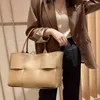 2021 Gaoding New Cowhide Woven Tote Bag Large Capacity Fashionable Hand Simple Lattice Manual Armpit