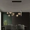 Nordic modern minimalist living room lamp creative personality home villa hall dining room lights clear glass ball pendant light