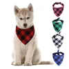 Chien Bandana Noël Plaid Couche Simple Écharpe Pour Animaux De Compagnie Triangle Bavoirs Foulard Accessoires Pour Animaux Bavoirs pour Petits Moyens Grands Chiens Cadeaux De Noël