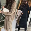 بالإضافة إلى الحجم 4xL Winter Women مجموعة طويلة الأكمام v pullover الرقبة والبث بلا أكمام انقسام سترة فستان الصلبة دافئ التريكو مجموعة 201008