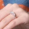 New Model and Design S925 Moissanite Row Ring Grain 2 Karat Women's luxury Grade 4C Color D Clarity FL IF Cutting 4C Standard Engagement Wedding Festival Party