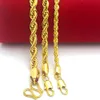 Touw ketting ketting 18k geel goud gevuld gedraaide knoop ketting 3 mm, 5 mm, 7 mm breed