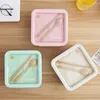 Oneup Oneup Box for Wheat Straw Japanese Style Container Tape Sealing Spoon CheChsticks Microwave-style Box 201015