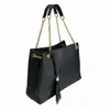 Fashion Women Soho Handbag Totes Shoulder Bags Black Pu Leather Gold Chain Bag Cross body Pure Color Lady Handbags Tote Tassel Han2651