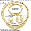 Liffly New Dubai Gold Jewelry Sets for Women Indian Jewelry African Wedding Bridal Gift Necklace Bracelet Earrings set Whole 22792