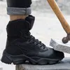 穿刺防止軽量の男性安全靴スチールトーレザーワークシューフォールアンチスマッシング建設アンクルブーツ冬Y200915