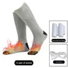 1Pair с подогревом Носки Электрические Ноги Подогреватели грелки ноги держать в тепле зимой на лыжах Велоспорт носки для мужчин женщин Термическое с батареей