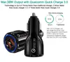 Cell Phone Car Charger Dual USB QC30 Fast Charge Adapter Smart Charger 12V 31A For Android without packing6211167