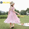 LINLING été vacances robe de plage mode Dots filles robe de princesse sans manches pour tout-petits enfants robe de fête d'anniversaire LJ200923