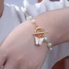 Catena a maglie 2022 Braccialetti di perle per le donne Ciondolo con ciondolo in rilievo di moda bohémien Gioielli dorati Inte22