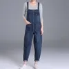 Plus Size 6xl Denim Jumpsuit Loose Boyfriend Jeans for Women Pocket Long Harem Black Overalls Wide Leg Rompers C5217 200930