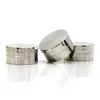 Silver Smoking Grinder 2 Parts Crusher Tobacco Mini Zinc Alloy Grinders Easy To Carry Cigarette Accessories