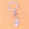 Fashion Keychain 22*16mm i love soccer Pendants DIY Jewelry Car Key Chain Ring Holder Souvenir For Gift