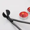 Stainless Steel Candle Wick Trimmer Oil Lamp Trim scissor tijera tesoura Cutter Snuffer Tool Hook Clipper in black Dipper Tray Accessory Set