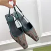 2022 Kvinnors Slingback Sandaler Pump Slingback Skor presenteras i svart nät med kristaller Sparkling motiv Tillbaka Spänne Stäng storlek 35-41