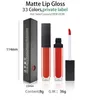 Privé gelabelde lip cosmetica matte vloeibare lippenstift 33 kleur perzik smaak waterdichte langdurige romige lipgloss make-up groothandel gratis dhl