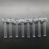 Mini Bong Cam Boru Yağ Çivi Yakma 65mm Uzunluk Kalın Pyrex Temizle Konsantre Borular Şeffaf Sigara Tüpü Tütün Kuru Bitki Yağı Brülör Bongs