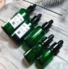 100pcs 10 15ml 20 30 100ml Green Glass Liquid Reagent Pipette Bottles Eye Droppers Aromatherapy Essential Oils Perfumes bottles