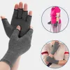 Gros-Homme Femmes Solide Demi Doigt Noir Tunnel Carpien Protection Tendinite Élastique Arthrite Gants Santé Compression Soulagement De La Douleur