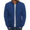 Men Padded Puffer Jacket Quilted Casual Zip Up Winter Warm Coat Bomber Outwear All-match Solid Thicken 220301