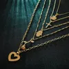 1pcs Layered Choker Necklaces Handmade cross palm rose love leaves Pendant Multilayer Adjustable Layering Chain Gold Plated Necklaces Set for Women Girls