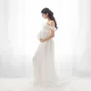 2021 Nuevo vestido de maternidad sin tirantes Pogografía delantero Bifurcation Dress Maternity Women Po Shooting Props204W