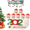 PVC Mask Snowman Santa Christmas Tree Hanging Pendant 2020 DIY Naam zegene kerstdecoraties Xmas ornament Family Gifts YL0046