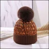 Beanie/Skl Caps Hats & Hats, Scarves Gloves Fashion Accessories Cntang Hat For Women Winter Warm Beanies Down Style Faux Rabbit Fur Pompom R