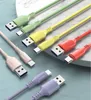 كبل بيانات USB الجودة SILICONE SILICONE 5V 3A MICRO TYPE C ROLDS for Android Tablet Fast Charge S8 S9 NOTE 10