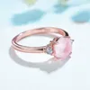 Kuololit 585 Rose Gold Natural Rose Quartz edelsteenring voor vrouwen 925 Sterling Silver Hexagon Luxe Ring voor Engagement Gifts1