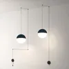 Modern pendellampa LED L￥ngtr￥dsupph￤ngningslampor Diy Chandelier Loft Decor Kitchen Island Glass Ball lampor med h￤ngare