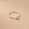 Cluster Ringen Real 925 Sterling Silver Simple Single Pearl Open for Women Girls Fine Jewelry