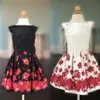 Imprimer Floral Pageant Dress pour Preteen Teens Juniors 2021 A-Line Cap Sleeves Flower Girl Robe Dentelle Fête Formelle Anniversaire SH Dos Nu