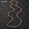 Chains Women Stainless Steel Chain Basket Material Braided Rose Gold Color Necklace Jewelry Fashion Christmas Gifts