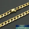 Gold Color Necklace Stainless Steel 6MM 20''-36'' Inches Men Women Fashion Jewelry Curb Cuban Chain Masculine Choker