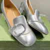 Dames leren sandalen ballet plat strass gesp dikke hakken voor schoenen maat 35-40