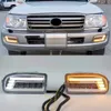 トヨタランドクルーザー100 LC100 1998-2008 DRLターンシグナル駆動ランプフォグライトUZJ100 FZJ100の2PCS LEDフォグライト