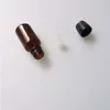 10 pcs 30x70 mm Brown Glass Essential Oil Bottles DIY 15 ml Empty Black Plastic Safety Screw Cap Jar Containers