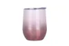 Gradient 12 uncji Wino Tumbler Ze Stali Nierdzewnej Kieliszki do wina Jajeczne Kubki Kolorowe Bezciągłe kieliszki do wina z pokrywką Kształt Eggbler Darmowa Wysyłka