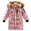 2020 nouvelles filles longue veste rembourrée enfants manteau d'hiver enfants vêtements chauds épaississement à capuche vers le bas manteaux pour adolescents Outwear -30 LJ201017