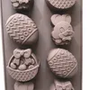 Molde de chocolate de Pascua Formas de huevo de conejo Moldes de fondant Jalea y caramelo 3D DIY Herramientas para hornear de Pascua HHA3239