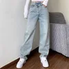 Mom Jeans Jeans pour femmes Baggay taille haute pantalon droit femme blanc noir mode décontracté lâche pantalon non défini 201223