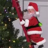 Смешные Santa Claus Electric Lalb Лестница висит украшения Рождественская елка Украшения Партия Детские подарки 201028